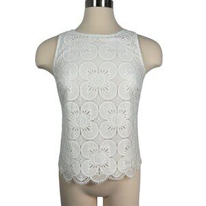 Trina Turk Floral Sleeveless Lace Top- Small